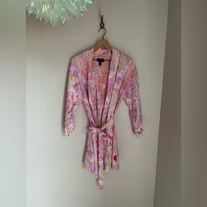 Vintage Ralph Lauren Colorful Bright Paisley Pajama Robe Size Large